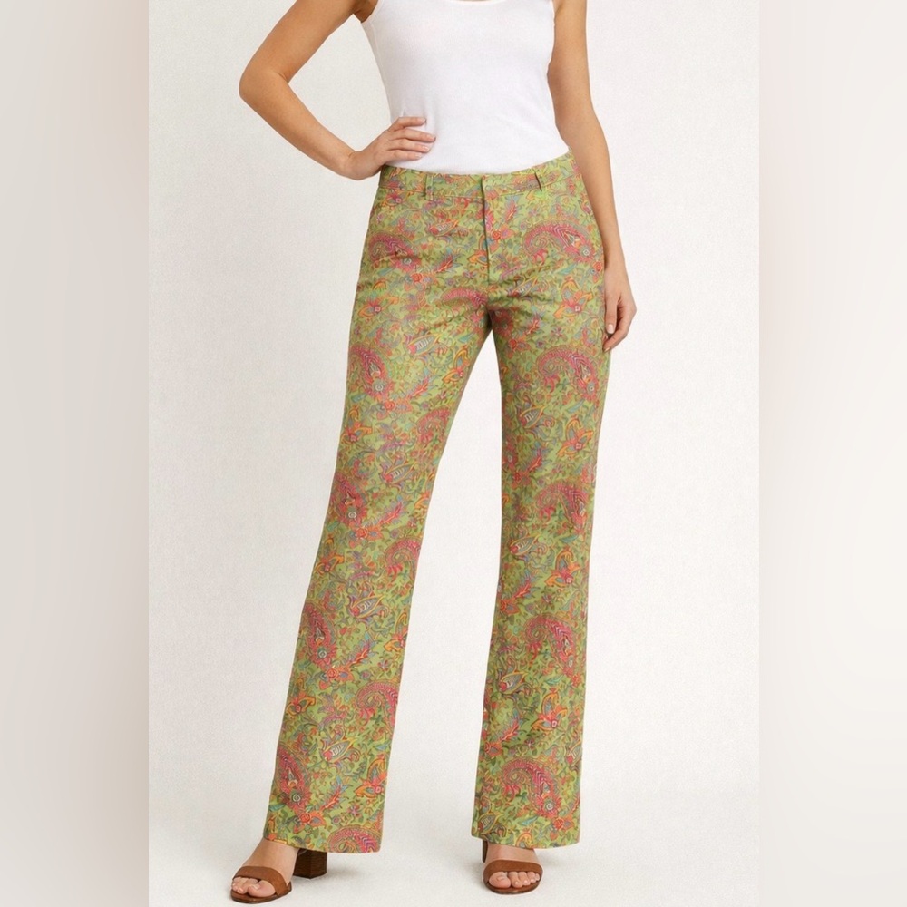Ralph Lauren Multicolor Paisley Straight Leg Pants